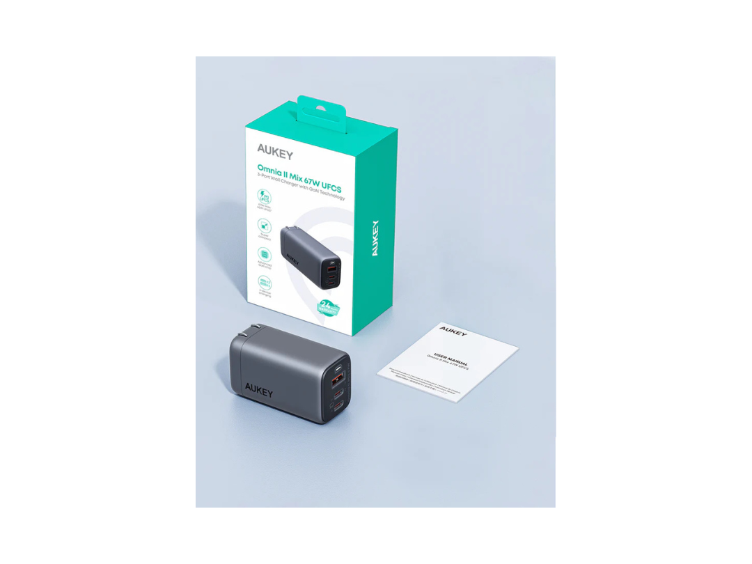 Buy Aukey PA-B6U 67W UFCS 3-Port Wall Charger Fast Multi-Device Charger in Qatar Buy Aukey PA-B6U 67W UFCS 3-Port Wall Charger Fast Multi-Device Charger in Qatar